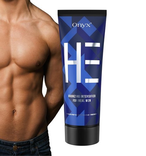 Onyx HE Tanning Bed Lotion for Men - Indoor Tanning Lotion Accelerator & Bronzer, Quick & Dark Tan, Men's Tanning Lotion with Skin Firming, Muscle Bronzing Complex & Moisturizing Formula