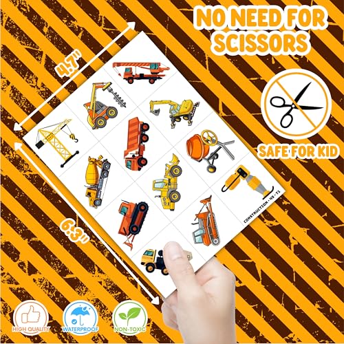 Construction Party Favors - 72 PCS Combo Pack with Balloons & Tattoos