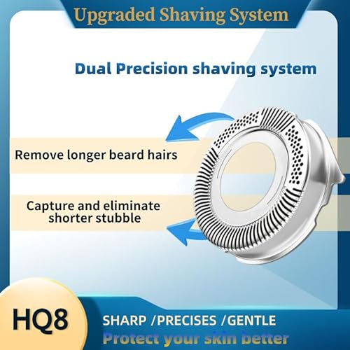 3 Pcs Upgraded HQ8 Replacement Heads Fit for ss Norelcos 7250XL 7240XL 7310XL AT830 PT735, Men's Shaver Heads Blades Cutter Replacement, Dry and Wet Shaving & Easy to Clean£¬Razor Accessories