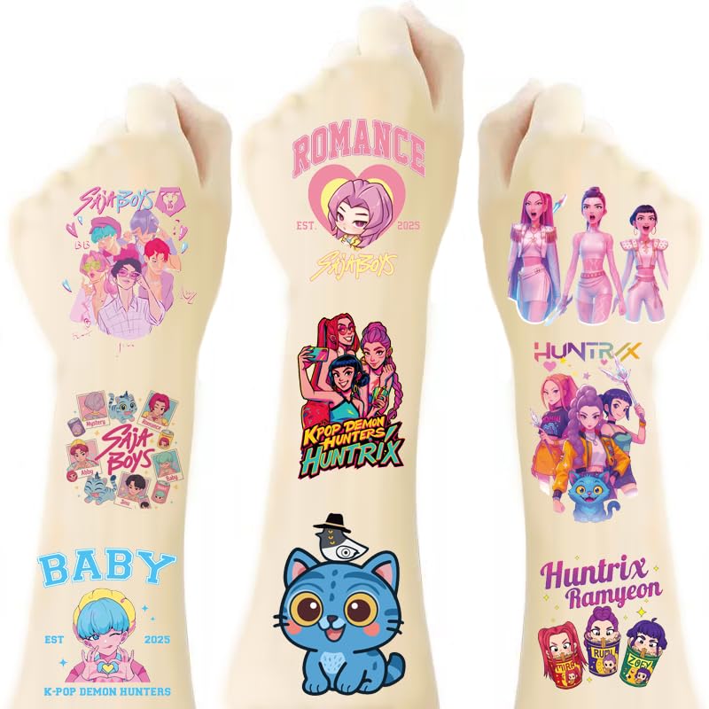 40Pcs Korean Idol Temporary Tattoos for Kids Party Favors