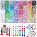 Zefy 40 Colors Resin Rhinestones Bedazzling Kit with Glue
