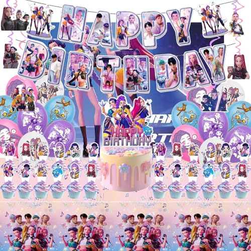 Demon Hunters Birthday Party Supplies Set - 50 PCS Decorations