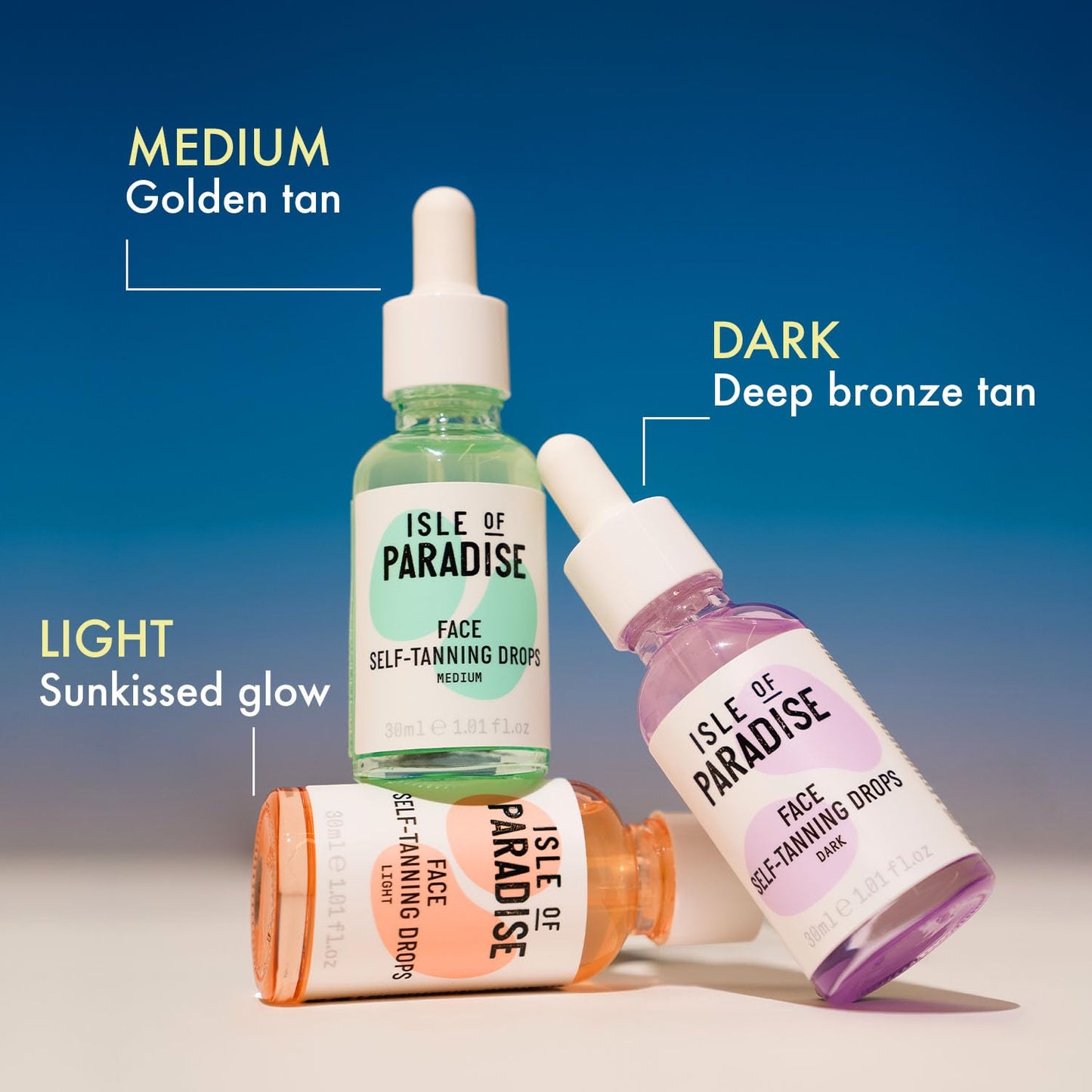 Isle of Paradise Self Tanning Drops, Medium (Golden Glow) - Vegan and Cruelty Free Self-Tan Drops, 1.01 Fl Oz