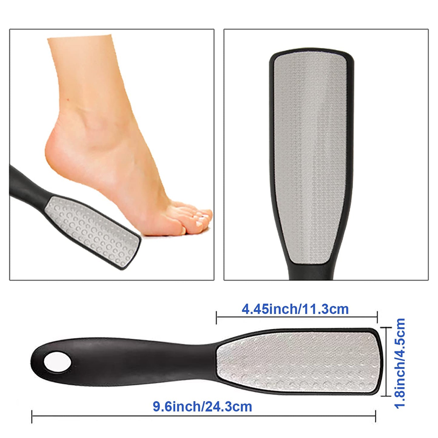 Fanzbike Foot Rasp Foot Files Callus Remover - Professional Foot Care Pedicure Stainless Steel File to Removes Hard Skin (Double-Sided flattop)