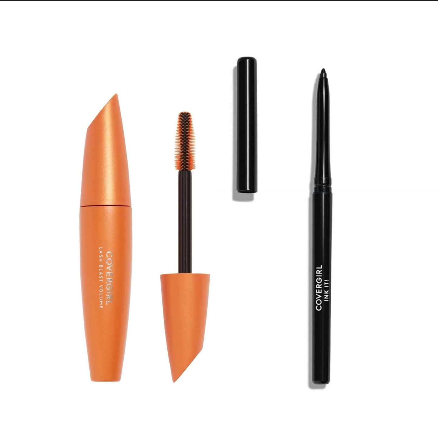 Covergirl Lash Blast Volume Mascara & Ink It By Perfect Point Plus Long Lasting Waterproof Eyeliner, Black Bundle