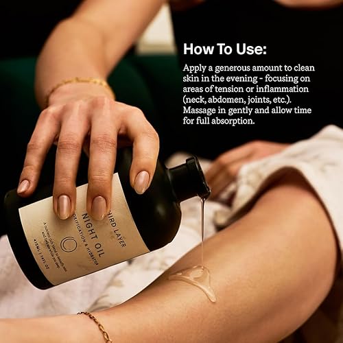 Castor Oil Body Oil ? 100% Organic, Cold-Pressed, Hexane-Free with Magnesium & Frankincense for Skin Hydration & Evening Self-Care, Night Oil (14 fl oz)