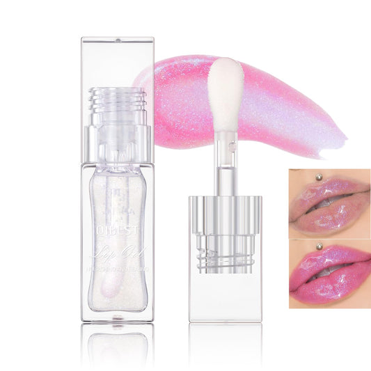 Magic Color Changing Moisturizing Lip Glow Oil, 2024 New Plumping Glitter Color Changing Lip Oil, Hydrating Lip Gloss Lip Balm Nourishing Lip Care Non-sticky Lip Oil