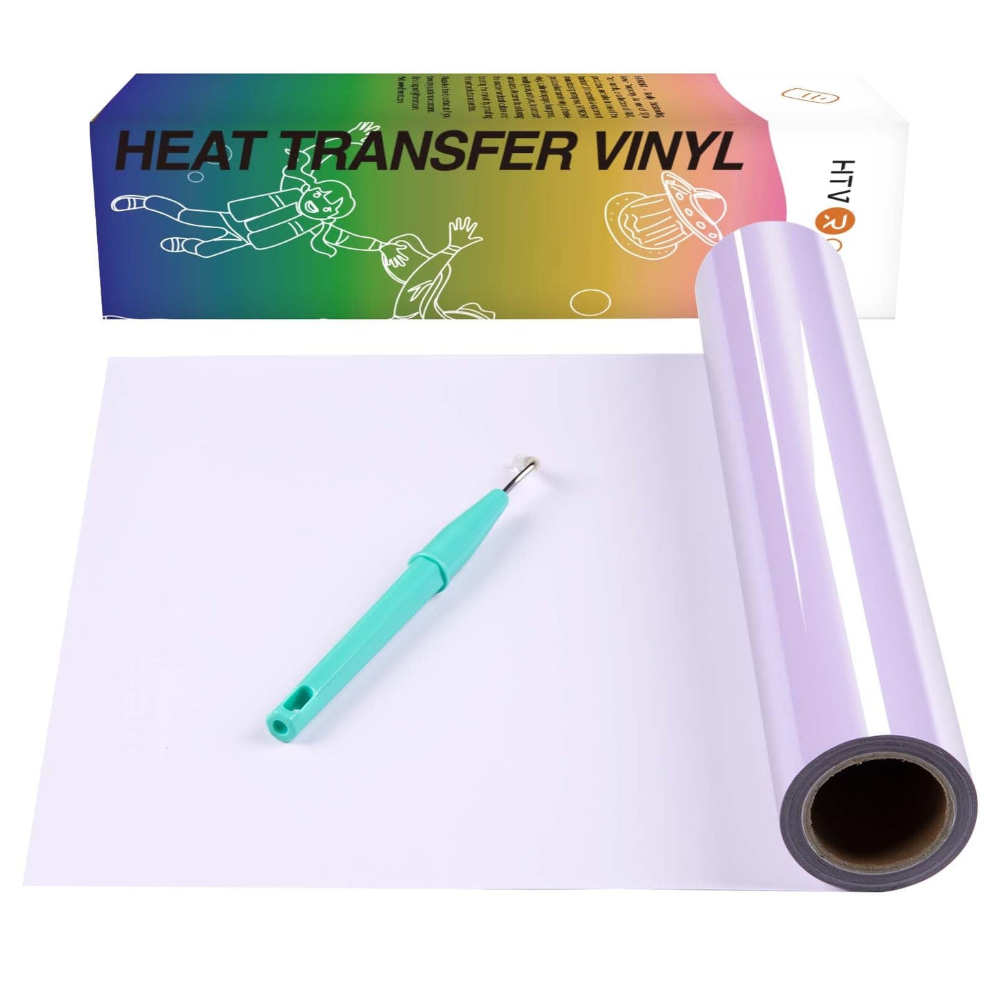 HTVRONT HTV Light Purple Heat Transfer Vinyl Rolls - 12" x 15ft Light Purple HTV Vinyl for Shirts, Light Purple Iron on Vinyl for All Cutter Machine - Easy to Cut & Weed for Heat Vinyl Design