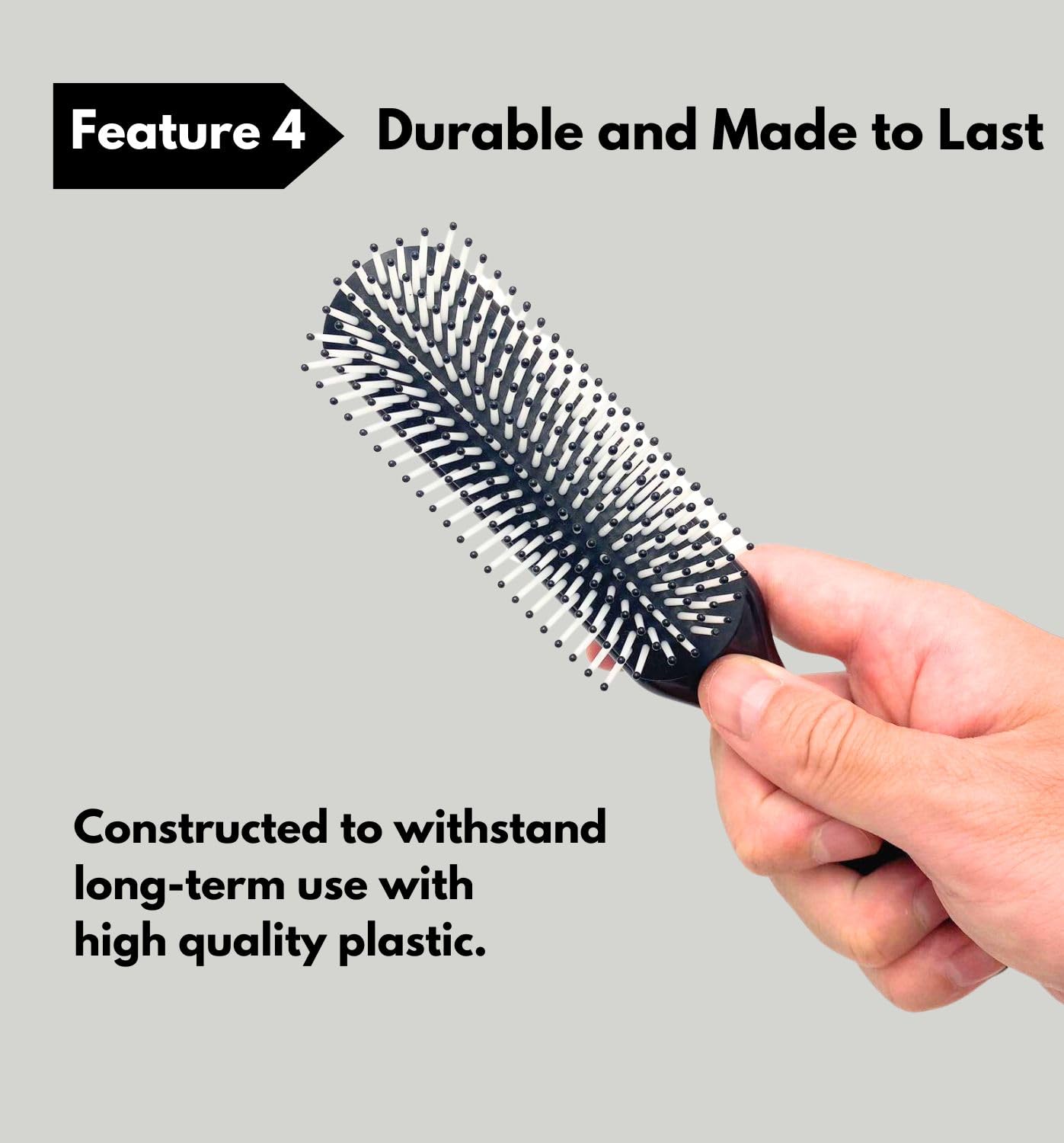 MDSTYLE Hair Brush for Curly, Thick, Wavy and Coily Hair - Curl Defining, Detangling, Styling, Blowdrying, Shaping - 9 Row Detangler Brush for Women and Men - Dry or Wet (Black Bean Small 2pcs)