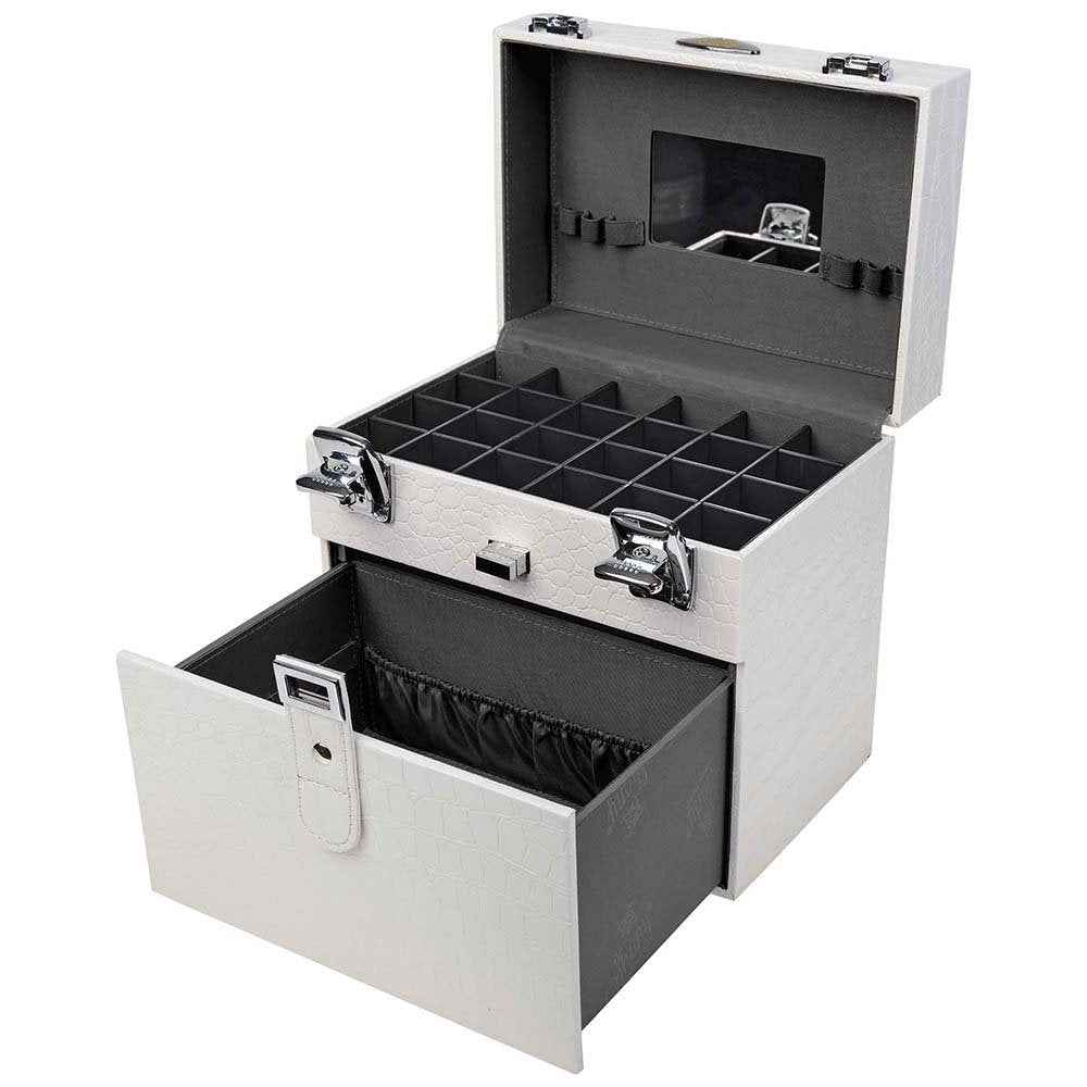 SHANY Color Matters - Makeup Travel Case Nail Accessories Organizer and Makeup Train Case - Makeup Storage Box - White Lily