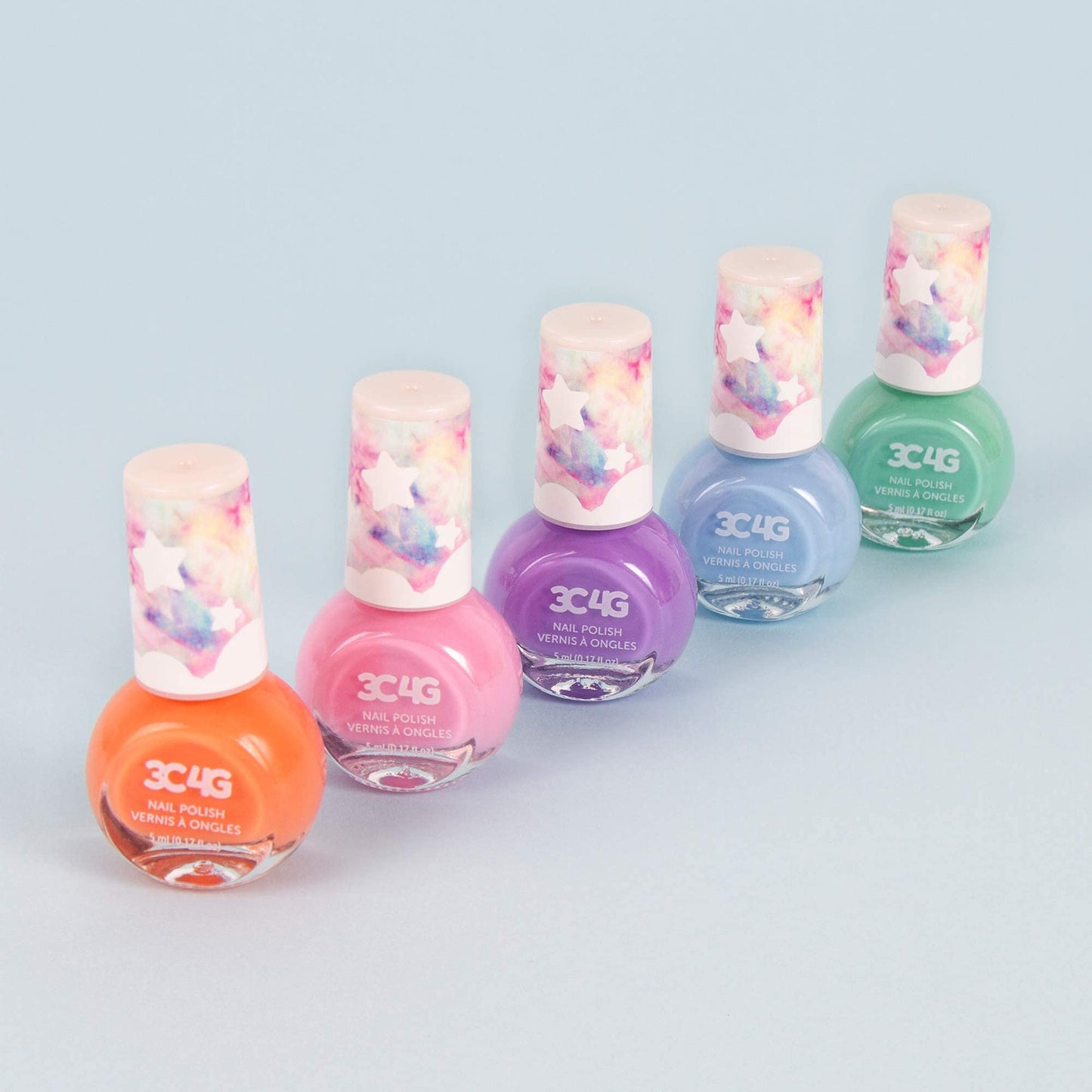 3C4G Pastel Dreams Nail Polish - Nail Polish Set for Girls & Teens - Includes 5 Colors - Non-Toxic Nail Polish Kit for Kids Ages 8+ by Make It Real