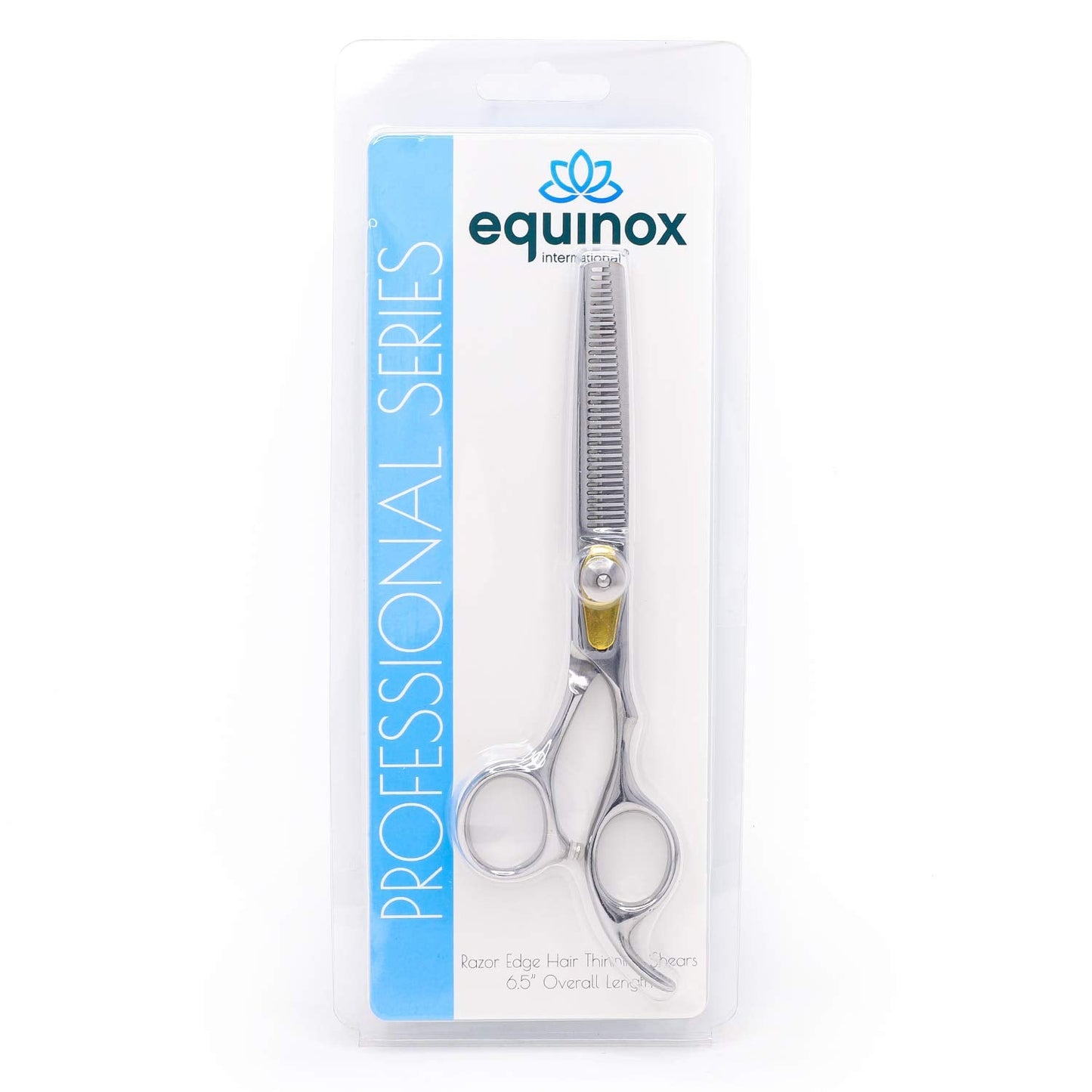 Equinox International, Professional Hair Scissors, Japanese Stainless Steel-Barber Hair Cutting Texturizing Thinning Razor Edge Series Teeth Shears for Men/Women/Kids/Salon & Home-6.5" Overall Length