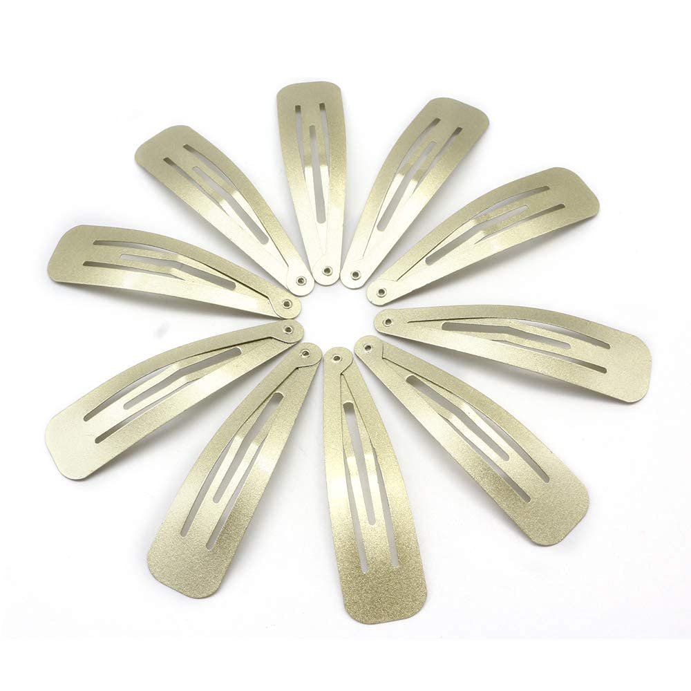 Dofash 12Pcs Snap Hair Clips Hair Grips Metal Hair Clips 7Cm/2.75In Hair Accessories For Girls (Blonde)