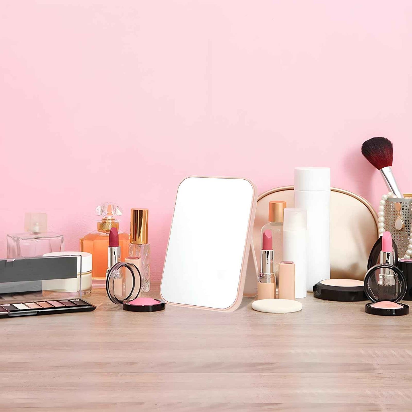 Rainmae 12 Pcs Spa Party Mirrors Spa Party Supplies for Girls, Pink Sleepover Accessory Favors Makeup Mirror for Sleepover Slumber Birthday Favors Gift