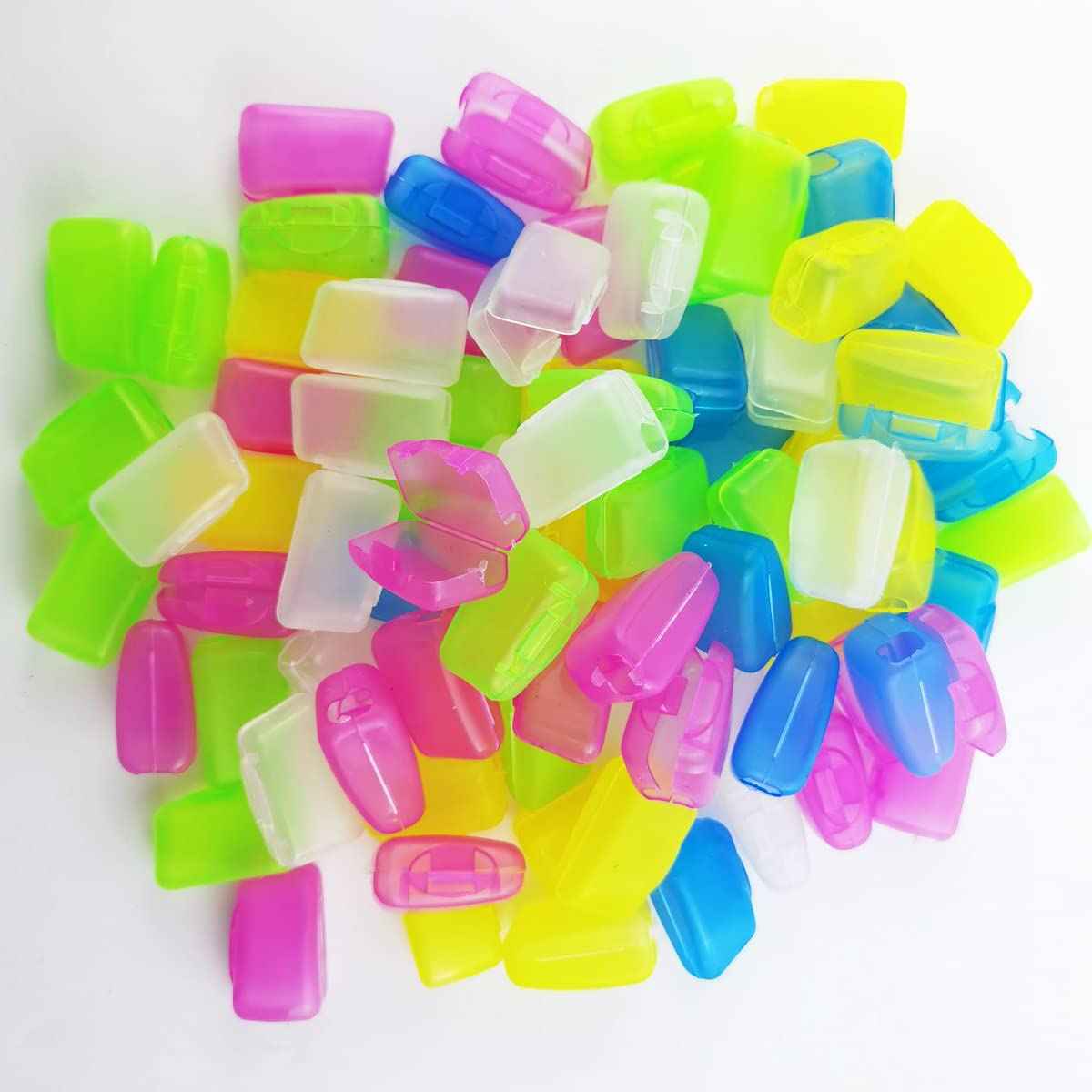 TIHOOD 100PCS Travel Toothbrush Head Covers, Portable Toothbrush Pod Caps Case Protector for Home and Outdoor