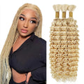 #613 Honey Blonde Deep Wave Braiding Hair 3 Bundles