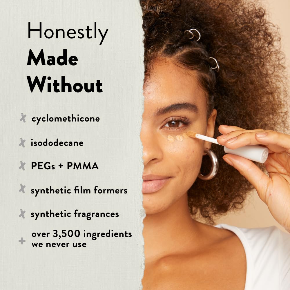 Honest Beauty Fresh Flex Concealer with Niacinamide + Vitamin E + Hyaluronic Acid | Vegan + Cruelty free | Caramel, 0.17 fl oz