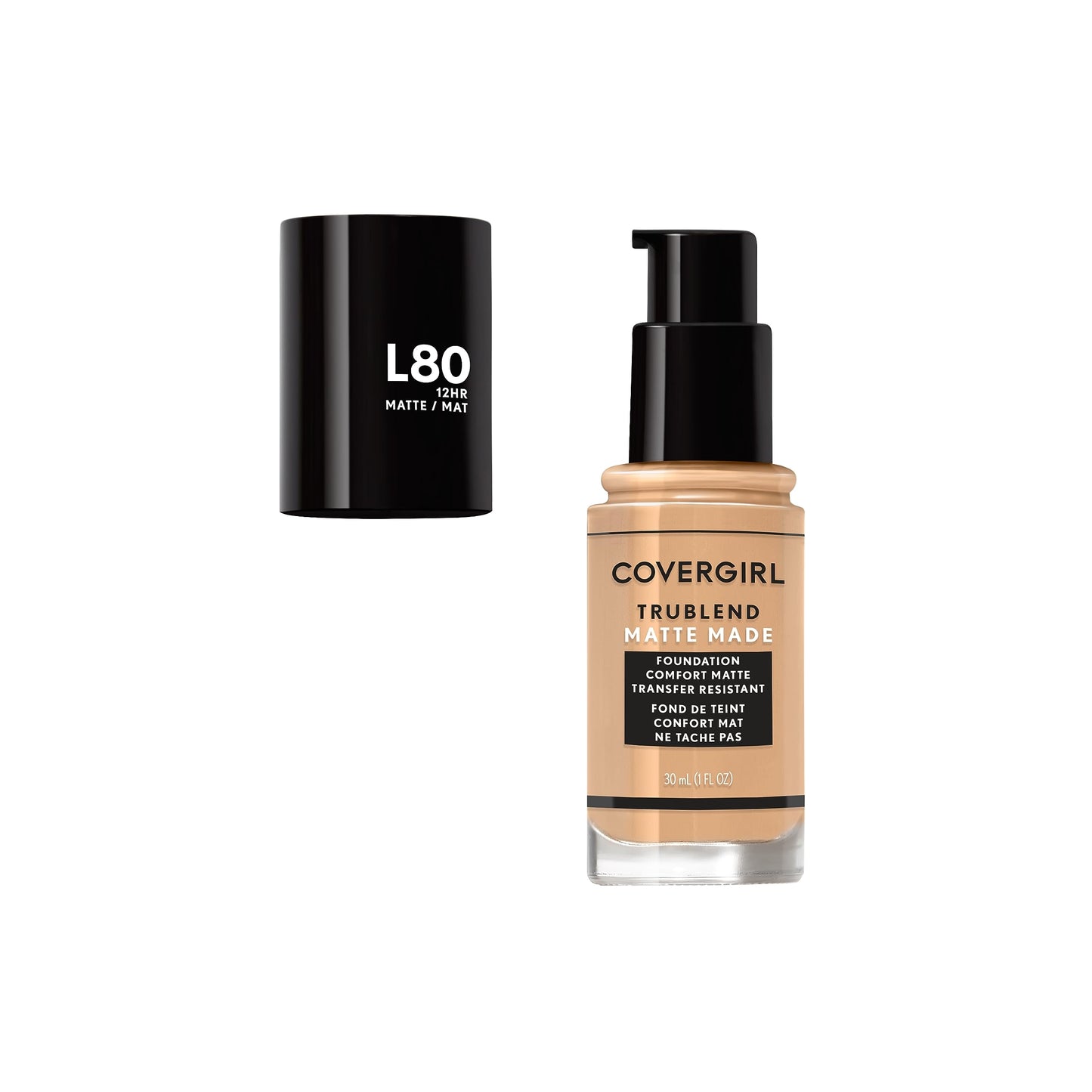 COVERGIRL TruBlend Matte Made Liquid Foundation, True Ivory, 1 Fl Oz (Pack of 1)