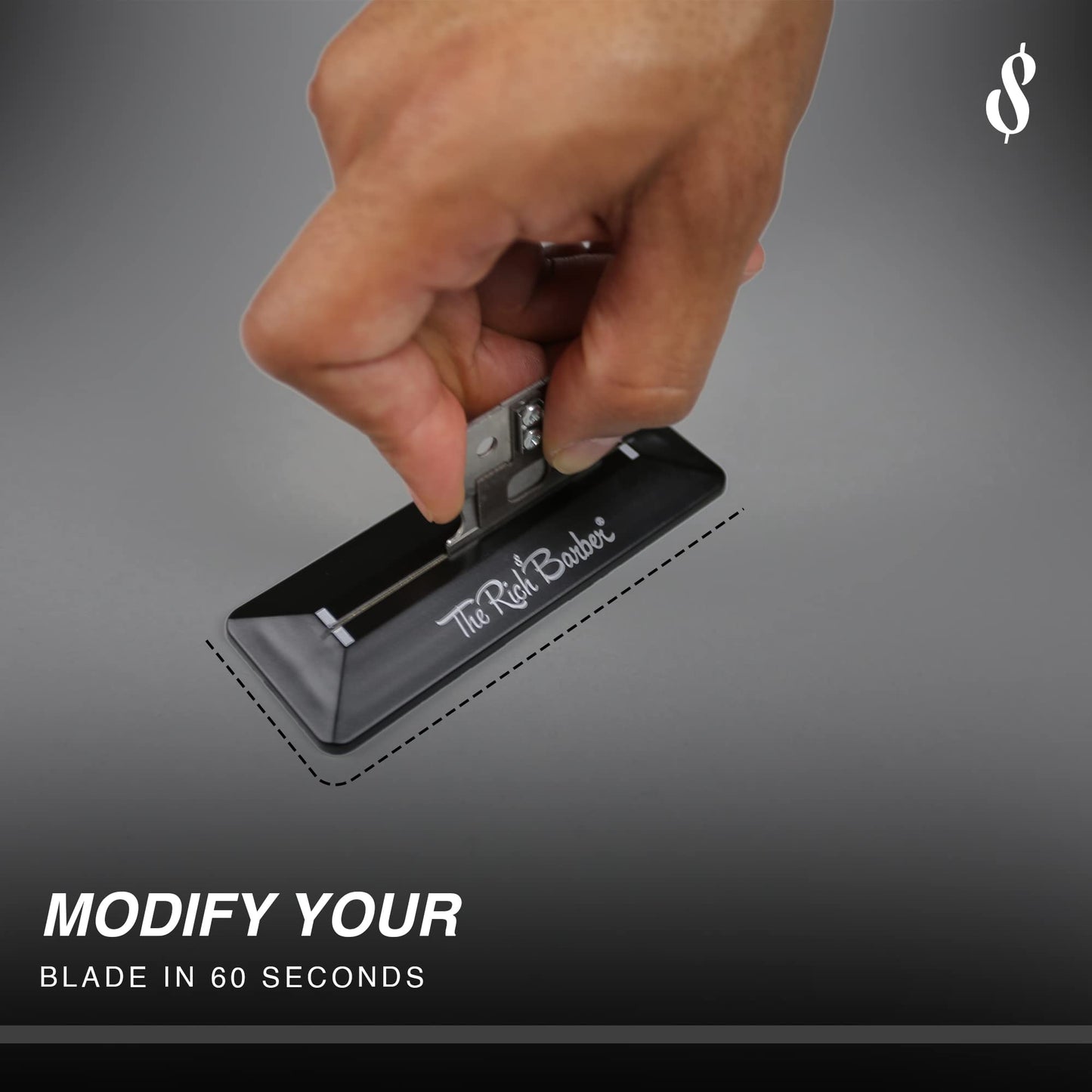 The Rich Barber 1 Minute Blade Modifier - Trimmer Blade Sharpener with Diamond Metal Stone for Professional & Home Use - Closer Shaves, Sharper Lines, Less Ingrown Hair - Compatible with Most Brands