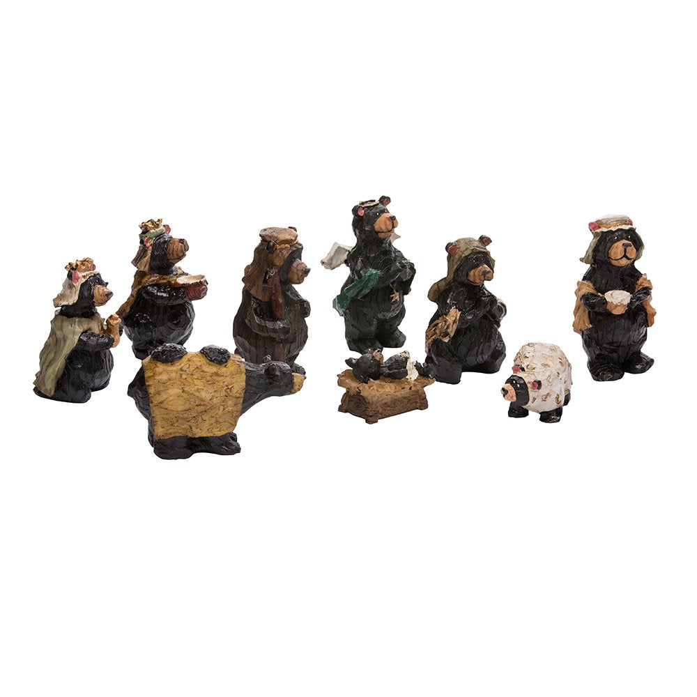 Kurt Adler Resin Bear, 4-Inch, Set of 9 Nativity Set