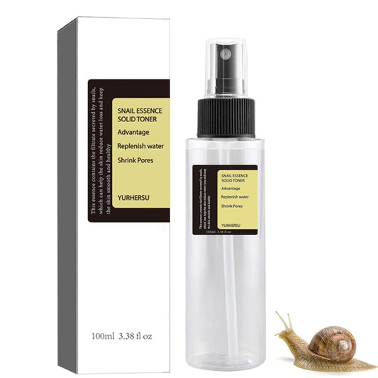 YURHERSU Snail Face Essence Solid Toner Spray, Fast Absorption Moisturizing Essence, Replenish Water Shrink Pore Anti-Wrinkles, Intensively Nourishment Smoothing Refreshing; 100ml/3.38 fl.oz (Snail)