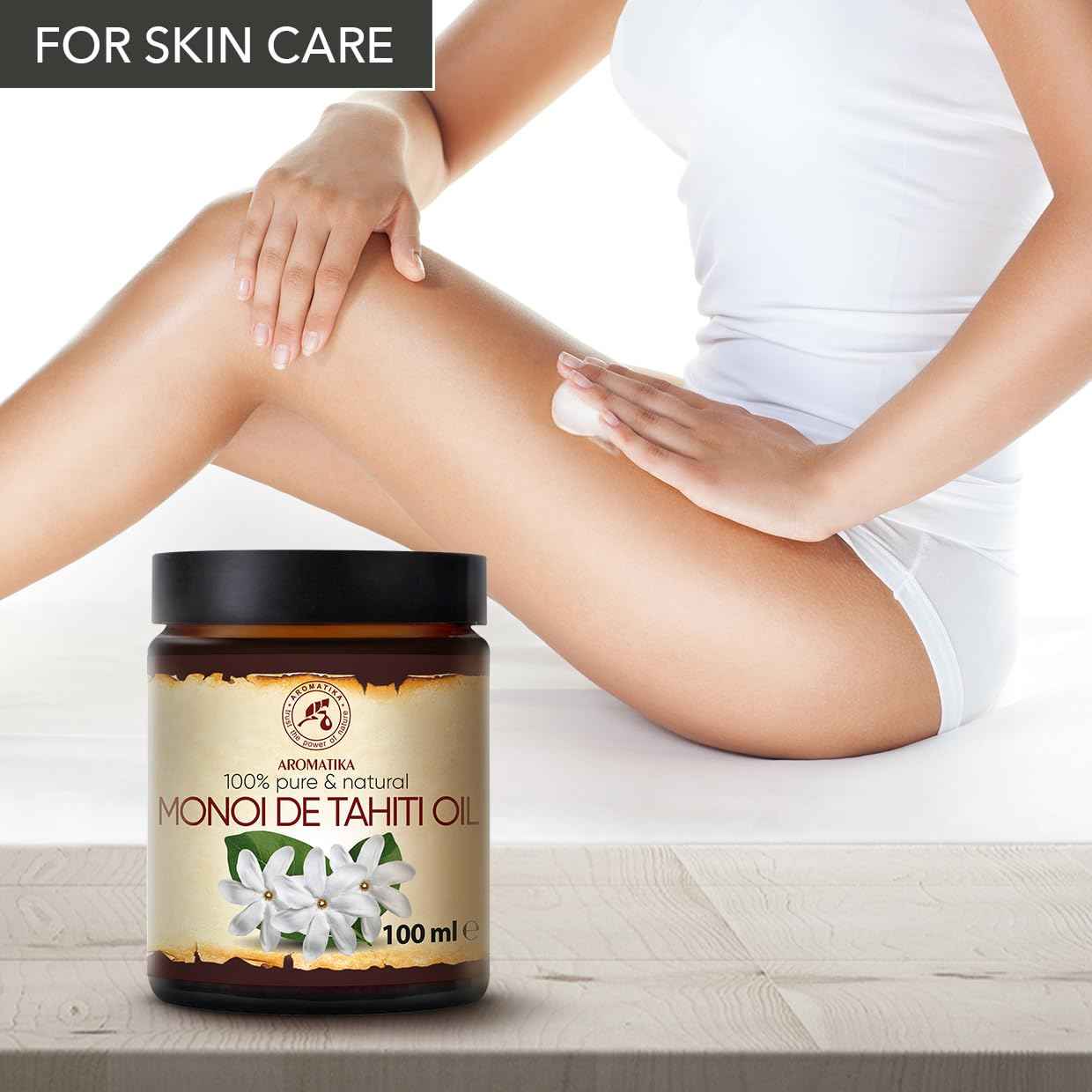 Monoi de Tahiti Carrier Oil 3.4 Fl Oz - Pure Cold Pressed Monoi Base Oil - Cocos Nucifera - Gardenia Tahitensis - Unrefined Carrier Oil for Essential Oils - Face & Body Care - Massage (Pack of 2)