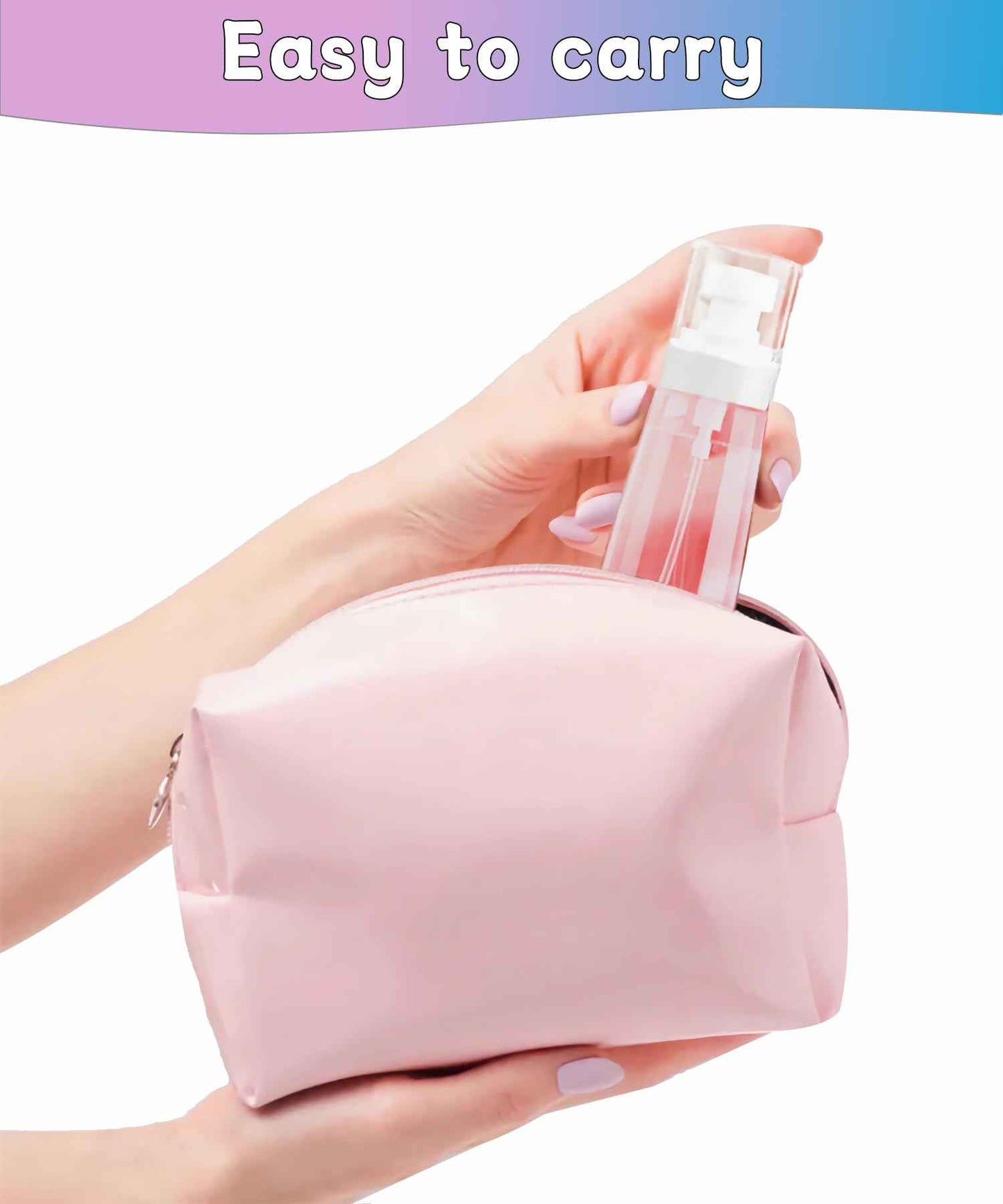 Uadbau 6 Pack Small Spray Bottles - Travel Size 3 Pack 1oz/30ml and 3 Pack 2oz/60ml with 3pcs Funnels, Fine Mist Mini Plastic Refillable Spray Bottles - Pink