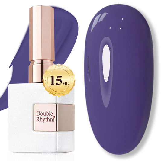 Double Rhythm 15ML Gel Polish Jelly Sheer Pastel Light Milky Color 1 PC 0.53 OZ Bottle UV Nail Polish Art Salon at Home for Women (Deep Purple Blue-B-A1474)