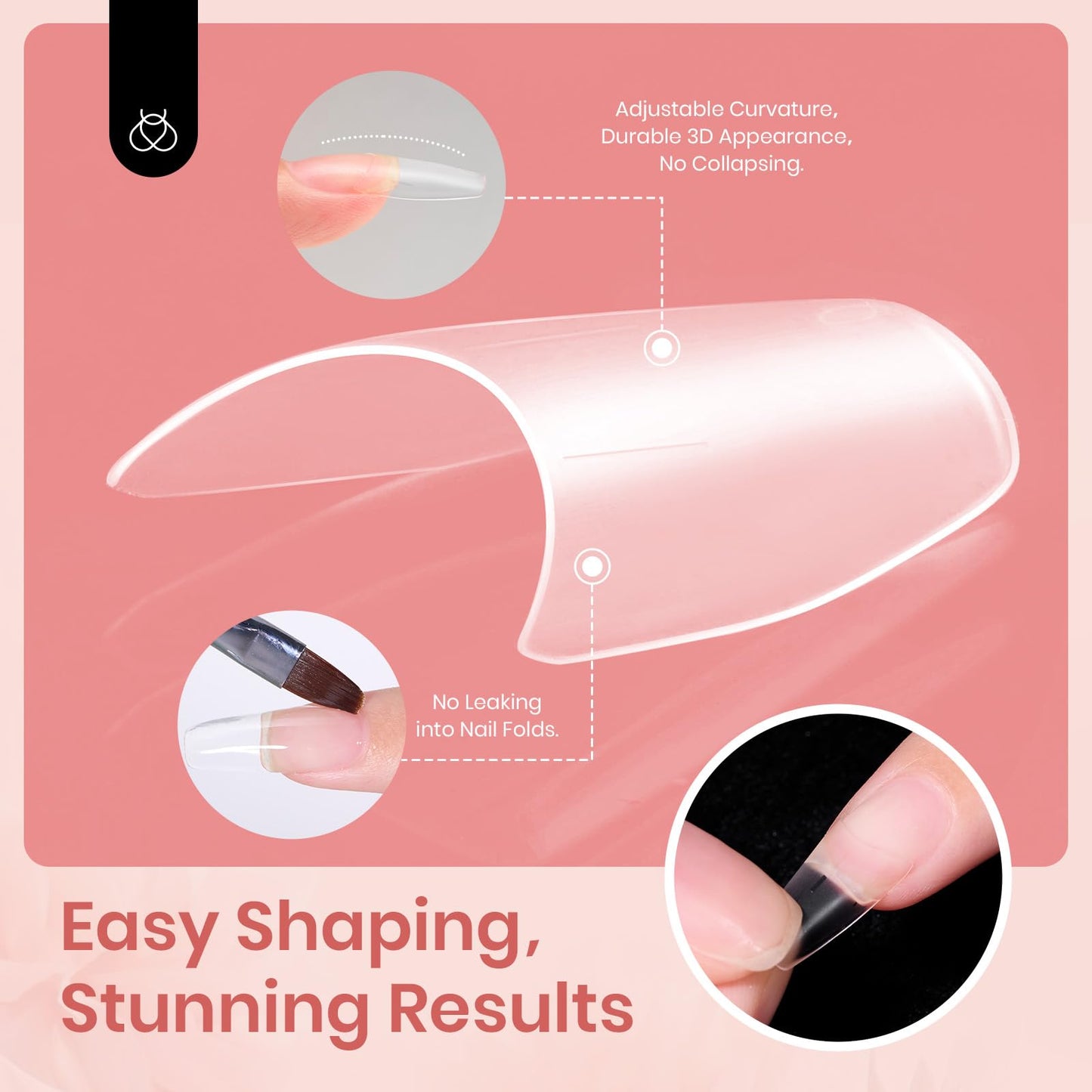 Beetles Poly Extension Gel Nail Kit 3 Colors Nude Clear White Poly Nail Gel with Nail Tips Slip Solution All-in-One Nail Builder Gel DIY French Nail Art Design Beginner Kit