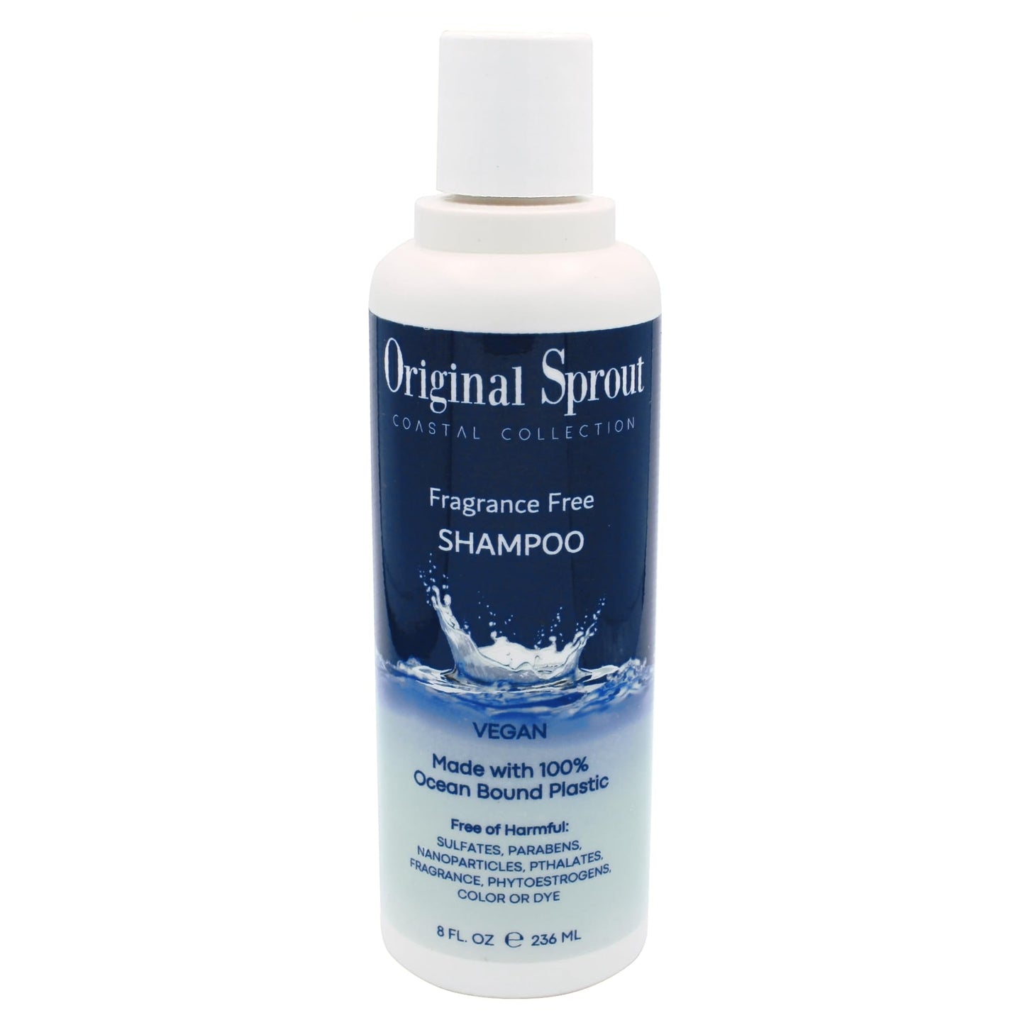 Original Sprout Coastal Collection Shampoo for All Hair Types, Fragrance-Free, 8 oz. Bottle