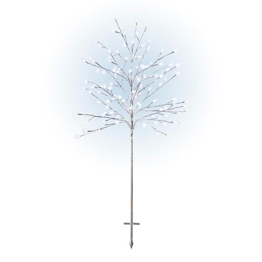 Alpine Corporation 58" H Indoor/Outdoor Frosty Christmas Snowflake Tree with LED Lights