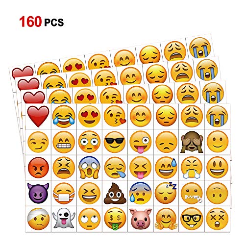 Emoticon Temporary Tattoos 160pcs 2" - Konsait Smiley Face Body Stickers