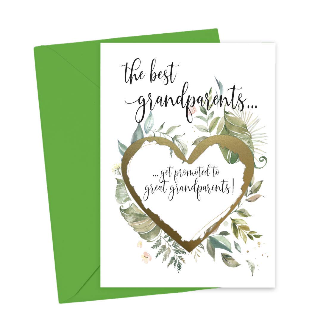 Pregnancy Scratch Off Card for Grandparents, Green Foliage Surprise Baby Announcement for Grandma and Grandpa from Grandson or Granddaughter (Grandparents)