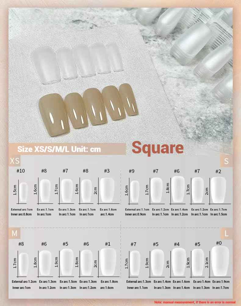 JINGHONG handmade nails,press on nails, cateye polish,amourwa,nail glitters,blue,square, Size-Large