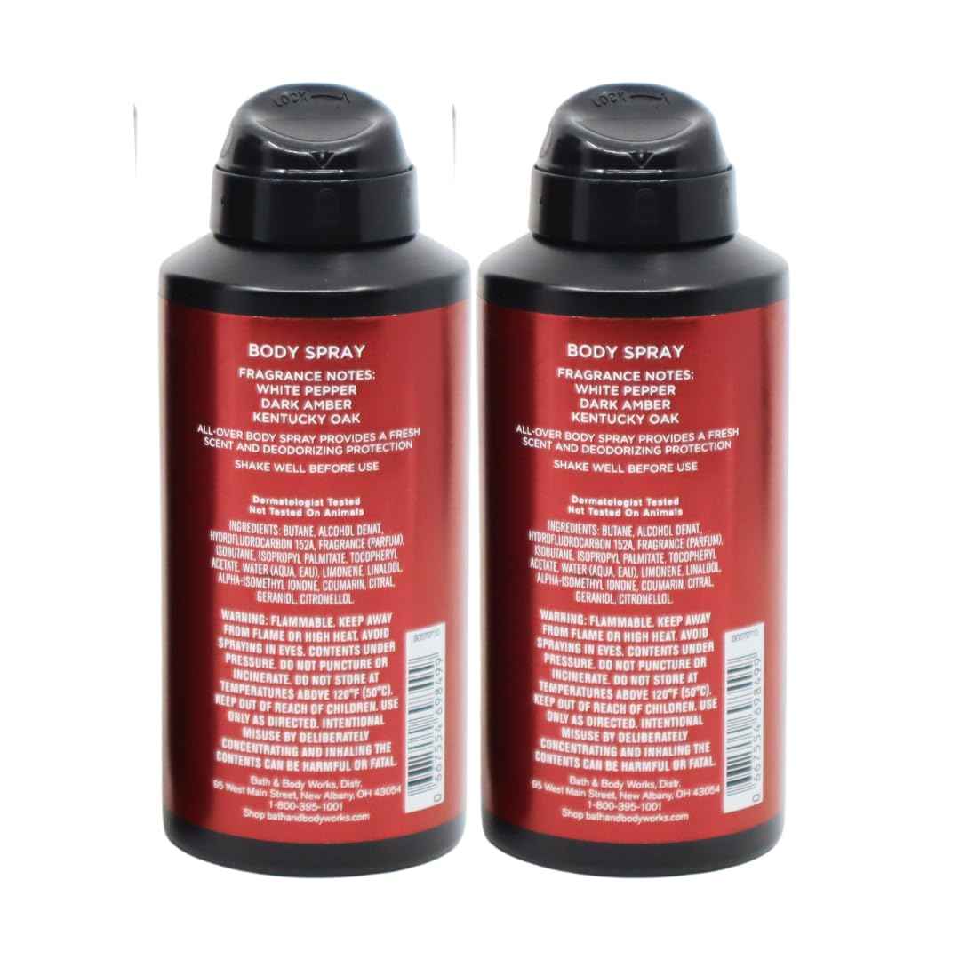 Bath & Body Works Bourbon Body Spray 3.7oz – Gift Pack for Holiday - Men’s Collection – Lot of 2