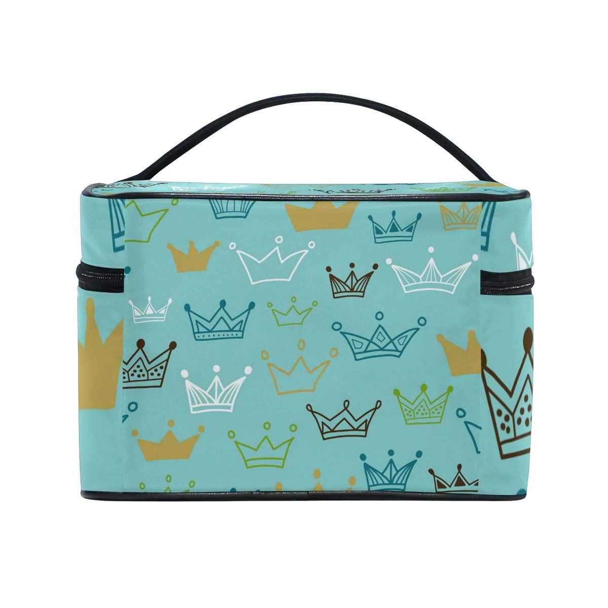 Makeup Train Cases Crowns Travel Cosmetic Bag Portable Artist Storage Bag Organizer for Womens