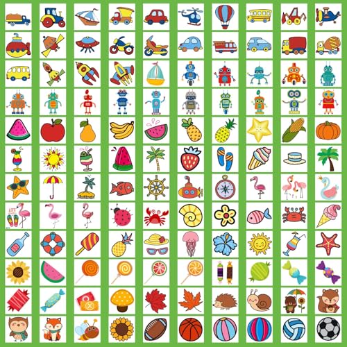 Partywind 408 PCS Kids Tattoos for Party Supplies, Individually Wrapped Sheet Temporary Tattoos Stickers for Kids Goodie Bag Stuffers, Fun Birthday Party Favors - Mixed