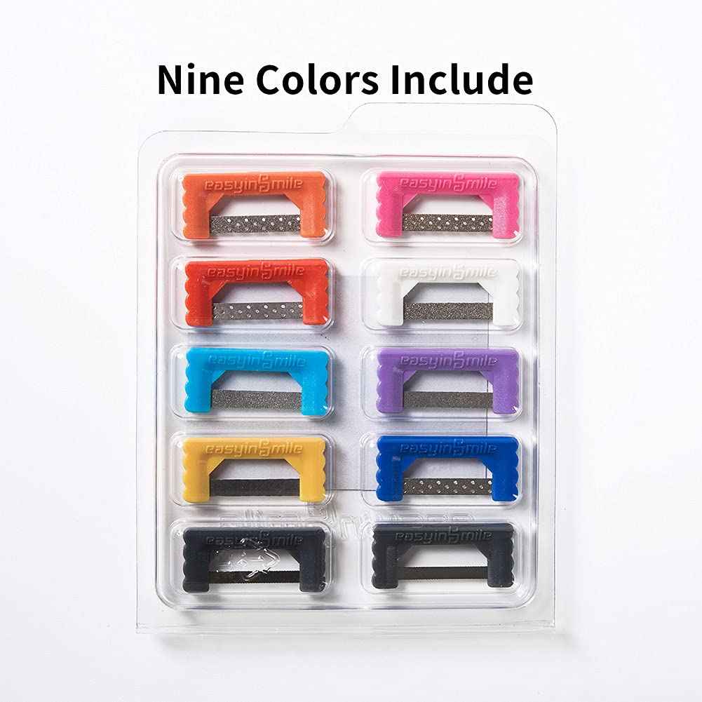 Easyinsmile Dental IPR Strip System 10PCS Orthodontic Interproximal Reduction Enamel Kits (B/Multi-Color)