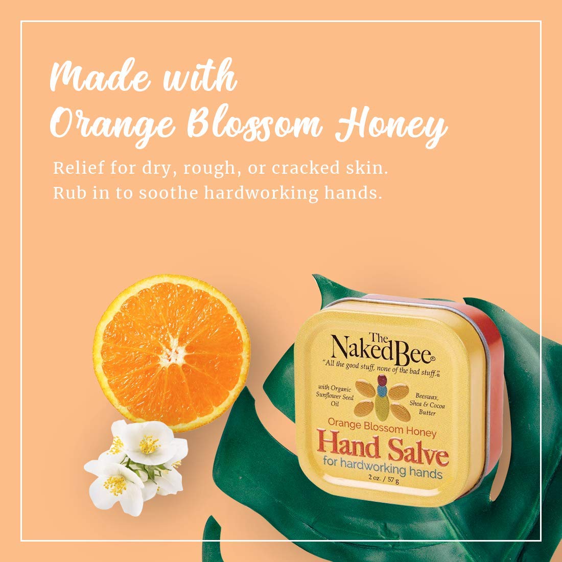 The Naked Bee Orange Blossom Honey Hand Salve, 2 Oz - 3 Pack