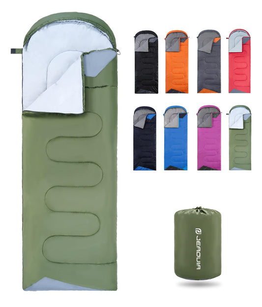 Sleeping Bags for Adults Backpacking Lightweight Waterproof- Cold Weather Sleeping Bag for Girls Boys Mens for Warm Camping Hiking Outdoor Travel Hunting with Compression Bags（GREEN）