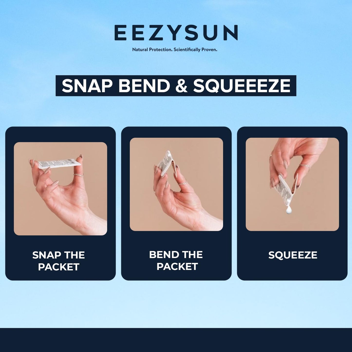 EEZYSUN Mineral SPF 50 Travel Size Sunscreen Snap Packets | Infused with Aloe Vera | Vegan & Reef-Safe | Broad Spectrum, Non-Oily & Natural with UVA/UVB Protection | 10 x 0.27 FL OZ