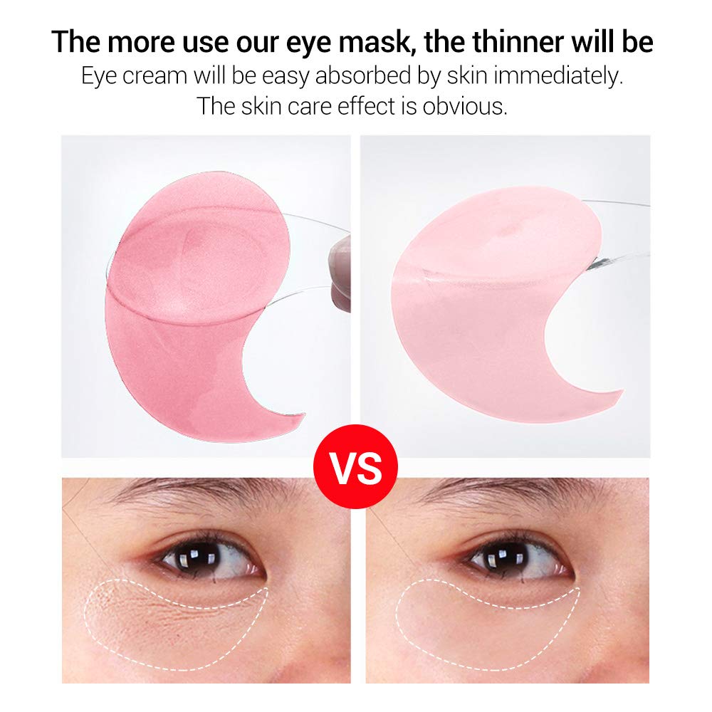 AKARY Eye Patches Rose Hydra-Gel Eye Mask Sheet Lady Skin Care Pad Remove Fine Lines Smooth Repair the Eyes Skin, Under Eye Gel for Moisturizing and Relieving, Firm the Look of the Eye Area