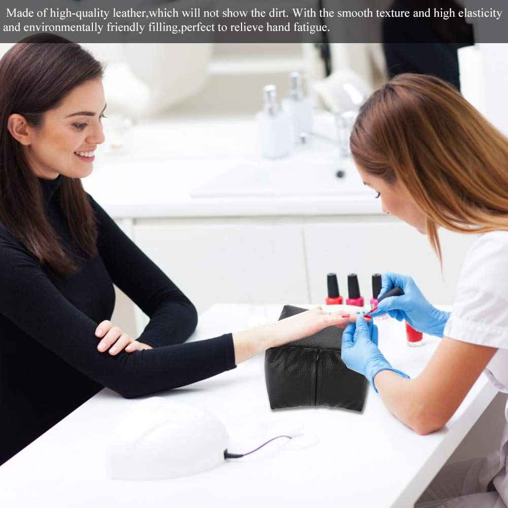 Hand Rest Cushion Pillow Nail Art Design, Hand Pillow Washable Soft PU Arm Rest Cushion Manicure Tool Salon Beauty Accessory (black)