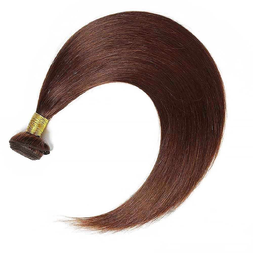 Straight Human Hair Bundles 26 Inch Straight Single Bundle #4 Chocolate Brown Human Hair Unprocessed Native Virgin Hair 100g Total 1 Extension Double Weft Crochet Human Hair Extensions for Women