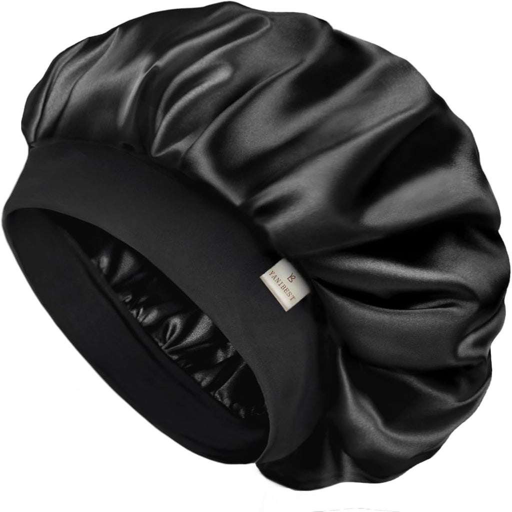 YANIBEST Silk Bonnet for Men Women Hair Bonnet for Sleeping Double Layer Satin Bonnets for Black Women Curly Hair Sleep Cap
