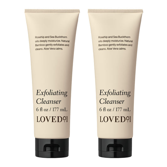 Loved01 Face & Body Exfoliating Cleanser, John Legend Skincare, Hydrating & Moisturizing Wash, Gentle Exfoliation, 2-Pack (6 oz each)