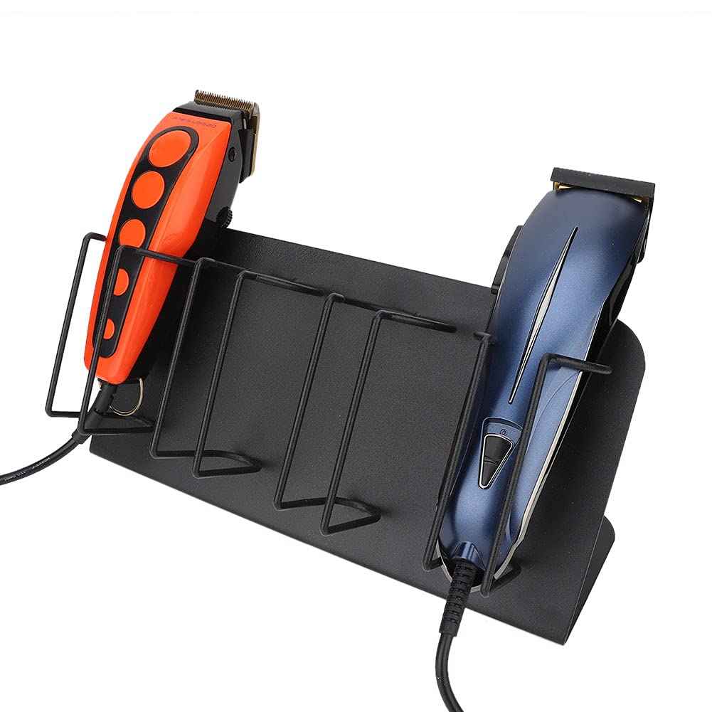 Hair Clipper Holder,Hair Clipper Rack, 4 Slots Stainless Steel Electric Hair Clipper Storage Rack Hair Cutter Trimmer Holder Stand Used for Salon Appliance Rack (Black)