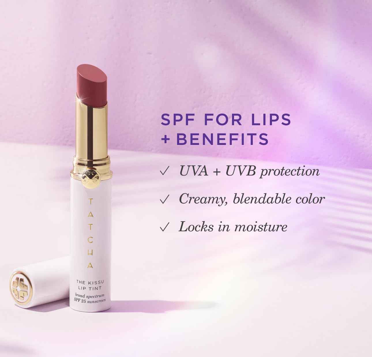 TATCHA The Kissu Lip Tint SPF 25 - Midnight Lily | Hydrating Tinted Lip Sunscreen. 0.14 oz