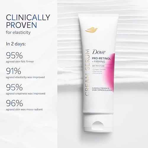 Dove Cream Serum Pro-Retinol + Firming for Elasticity and Firmness, with Collagen Peptides, Niacinamide and Antioxidants Lotion, 8 oz