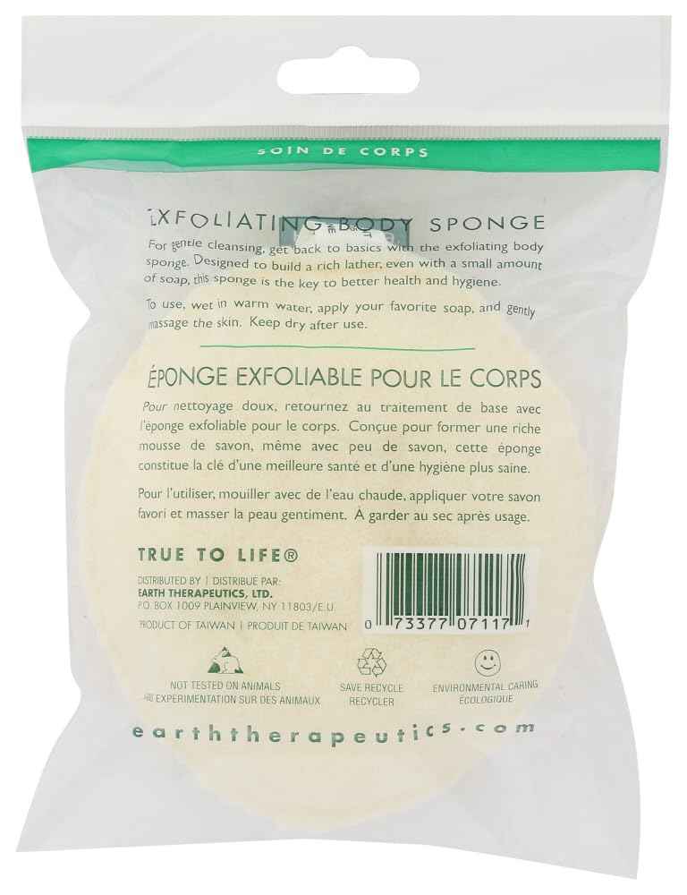 Earth Therapeutics Body Sponge,Exfol,Oval 3Pk